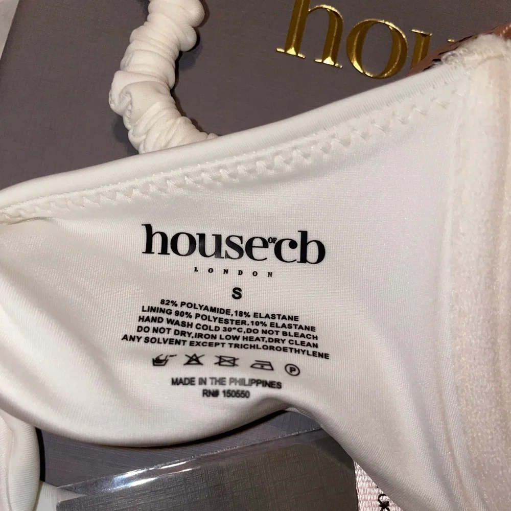 House of CB Cassis Ivory Bikini Top & Athens Ivory Gathered Bikini Bottoms - Picture 4 of 7